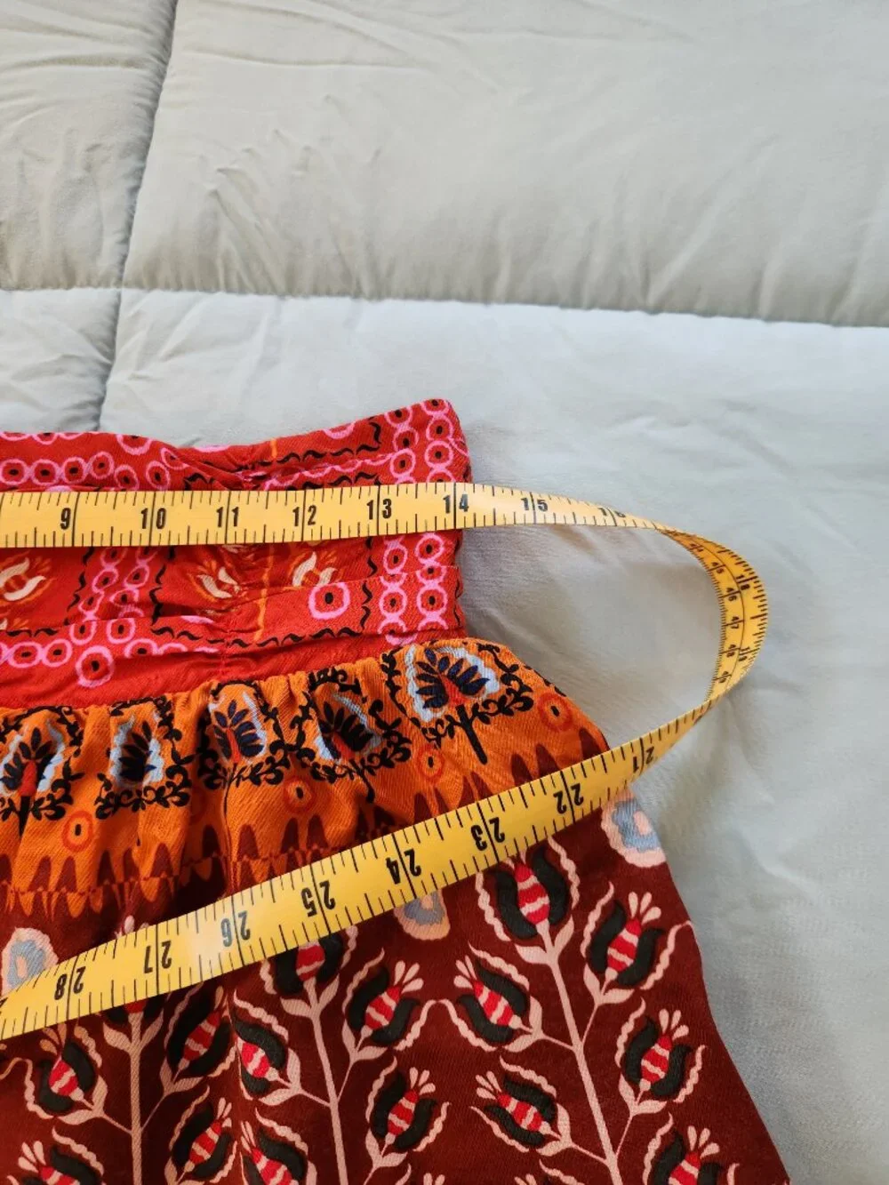 Anthropologie bohemian floral geometric elastic waist pullon cotton linen shorts